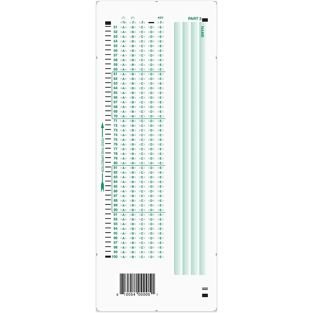 Green scantron